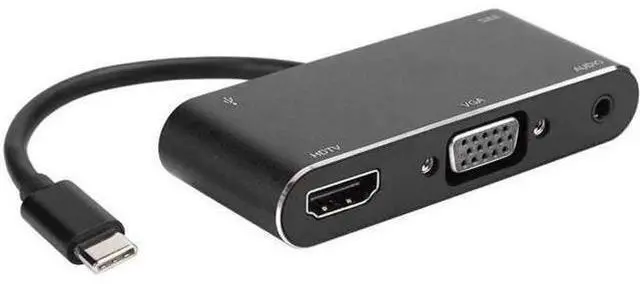 Main image of USB-C Docking Station Multiport Adapter, Supports 4K & 1080P Video, Equipped with HDMI, VGA, 3.5mm Audio Jack, USB 3.0 and USB-C Port for Laptops & USB-C Phones