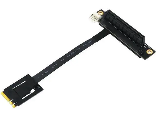 Alt view image 2 of 4 - 270 Degree M.2 Key A-E to PCIe 8X Riser Card, Dual Key NGFF Adapter with 4P FDD Power Connector