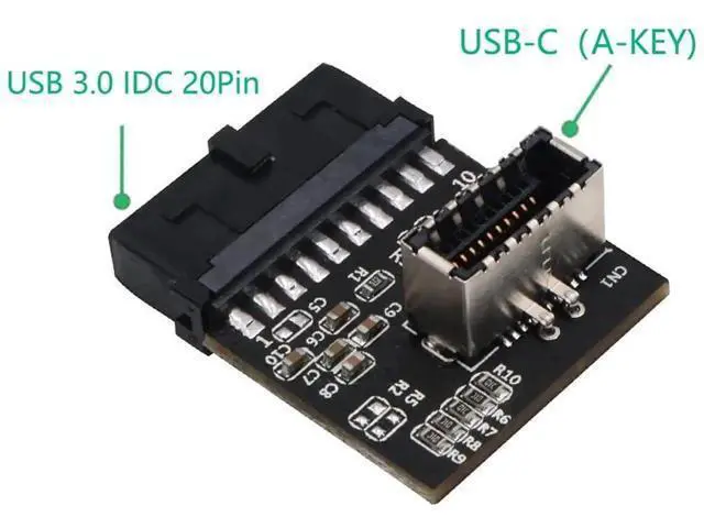 Alt view image 4 of 5 - USB 3.1 Gen 2 20Pin IDC Header to Type E A-Key Adapter, Motherboard Internal Converter for Type C Panel Mount