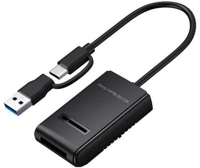 Main image of USB 3.0 Type-C & Type-A to M.2 NVMe/SATA SSD Enclosure, RTL9210B Chip, Horizontal External Docking Case
