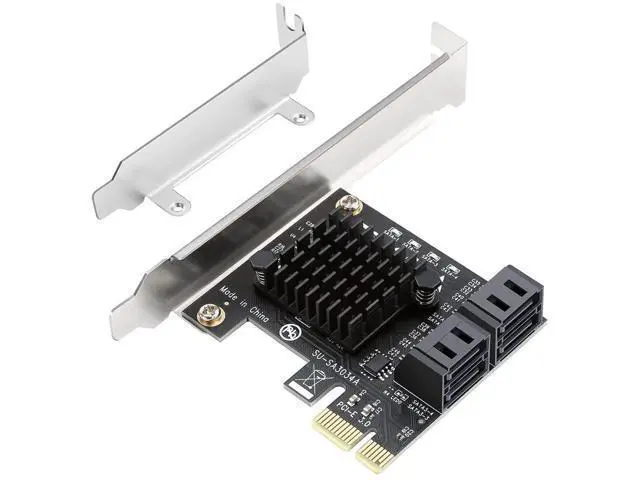 Alt view image 2 of 7 - 4-Port PCIe SATA 3.0 Expansion Card, Bootable Controller with Low Profile Bracket & 4 SATA Cables