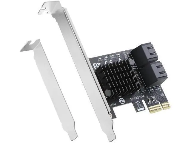 Alt view image 3 of 7 - 4-Port PCIe SATA 3.0 Expansion Card, Bootable Controller with Low Profile Bracket & 4 SATA Cables