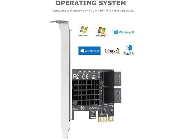 Alt view image 6 of 7 - 4-Port PCIe SATA 3.0 Expansion Card, Bootable Controller with Low Profile Bracket & 4 SATA Cables