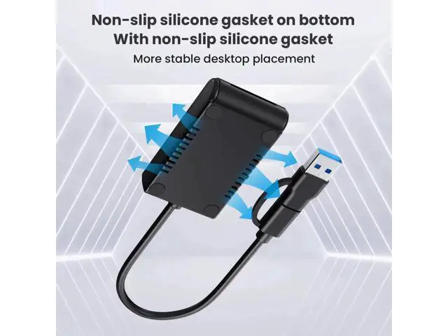 Alt view image 3 of 7 - USB 3.0 Type-C/A to M.2 NVMe SATA SSD Enclosure, RTL9210B Chip M-Key NGFF External Docking Case, Horizontal Design