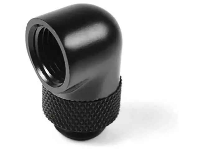 Alt view image 5 of 7 - 4 Pack Black 90-Degree Rotary G1/4 Male to Female Elbow Fitting, Rotatable Thread Extender Adapter for PC Water Cooling Loop