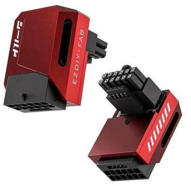 Main image of PCIe 5.1 90 Degree Right Angle 600W 12VHPWR Adapter, 12+4Pin 12V-2x6 GPU Power Connector, Red STD Type 1 Pack for RTX 3090Ti 4070Ti 4080 4090