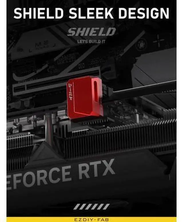 Alt view image 3 of 7 - PCIe 5.1 90 Degree Right Angle 600W 12VHPWR Adapter, 12+4Pin 12V-2x6 GPU Power Connector, Red STD Type 1 Pack for RTX 3090Ti 4070Ti 4080 4090