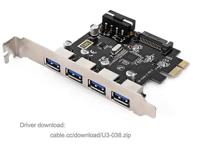 Alt view image 7 of 7 - 4-Port PCIe to USB 3.0 Expansion Card, 5Gbps USB Hub for Desktop Motherboard