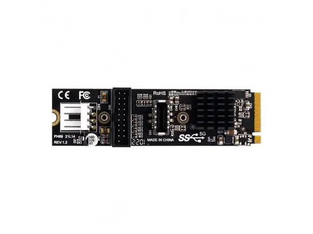 Alt view image 4 of 7 - M.2 NVME M-Key to USB 3.1 Type-E Front Panel Adapter, 5Gbps USB 2.0 Header Expansion Card for Motherboard