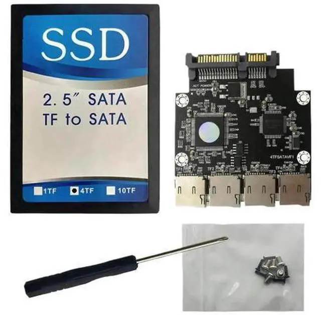 Main image of 4-Port SD/TF to SATA Adapter, 2.5 Inch Card Converter for PC Motherboard & DVR