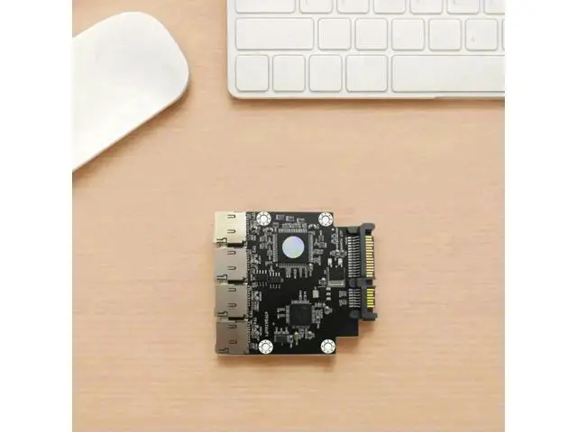 Alt view image 3 of 3 - 4-Port SD/TF to SATA Adapter, 2.5 Inch Card Converter for PC Motherboard & DVR