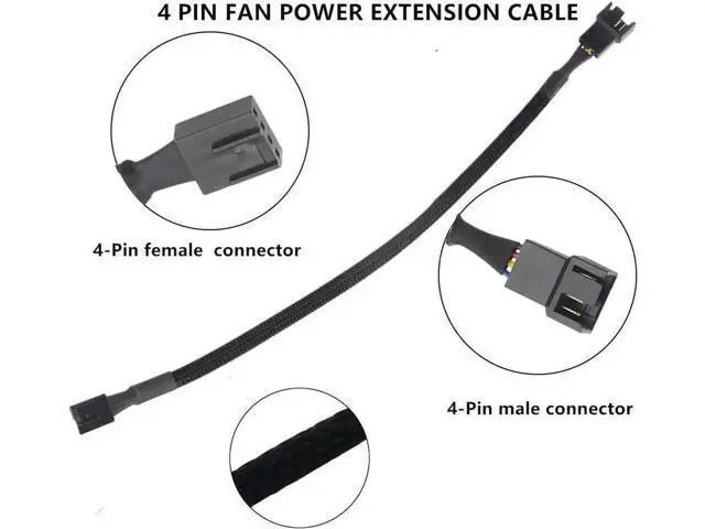 Alt view image 2 of 6 - 10 Pack 10 Inch 4-Pin PWM Fan Extension Cords for ATX PC Case Fans