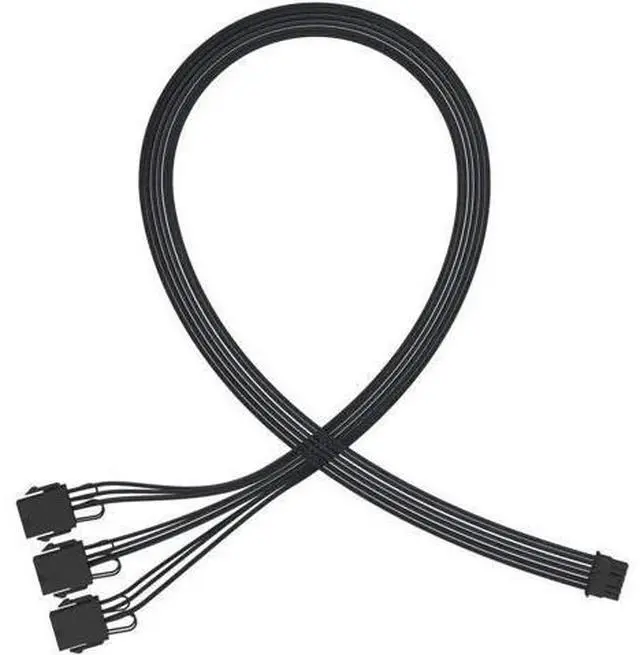 Main image of PCIe 5.0 16-Pin (12+4) to 3x8 PCIe Sleeved Extension Cable, 12VHPWR 16AWG GPU Power Extension Cord Compatible with RTX 3090Ti RTX 4080 RTX 4090 All Modular PSU