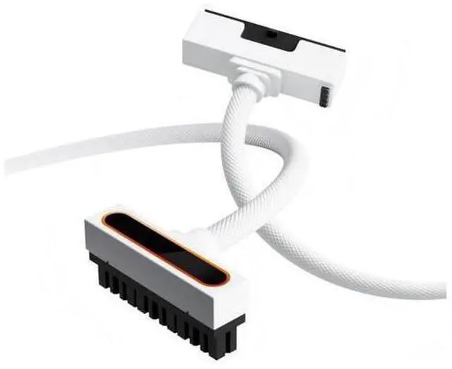 Main image of 24Pin PSU Motherboard Power Extension Cable with ARGB Lighting, 90 Degree Right-Angle Design, 18AWG Copper Male-to-Female Power Cord, 5V 3-Pin RGB Connector, 2000W Power PC Management