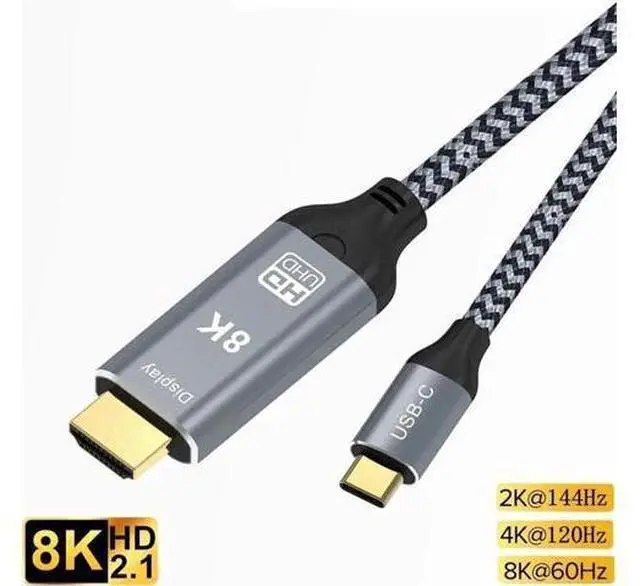 Main image of 3.3FT USB C to HDMI 2.1 Cable, 8K@60Hz 4K@240Hz, Thunderbolt 4/3, HDR & HDCP 2.3 for MacBook, iMac, iPad Pro, Galaxy S23