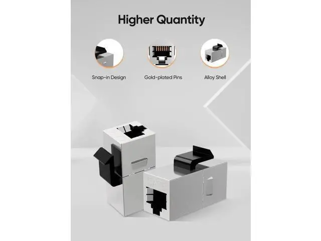 Alt view image 3 of 7 - 10-Pack Shielded RJ45 Female to Female Ethernet Coupler, Cat6 8P8C Inline LAN Cable Extender Adapter