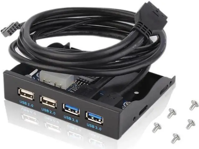 Main image of 3.5" Bay Front Panel USB Hub, 2 USB 3.0 + 2 USB 2.0 with Cable