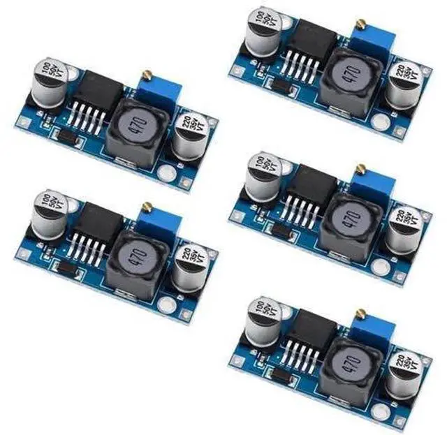 Main image of 5 Pack Adjustable DC-DC Buck Step Down Converter, High Efficiency Voltage Regulator Module, 3A Max, 3V-40V Input 1.5V-35V Output for DIY Electronics
