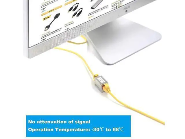 Alt view image 3 of 7 - 10 Pack Silver Shielded RJ45 Cat6 Coupler, Female to Female Inline PoE Ethernet Extender Connector Compatible with Cat5/Cat5e/Cat6 Network Cables