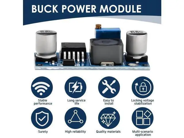 Alt view image 5 of 6 - 5 Pack Adjustable DC-DC Buck Step Down Converter, High Efficiency Voltage Regulator Module, 3A Max, 3V-40V Input 1.5V-35V Output for DIY Electronics