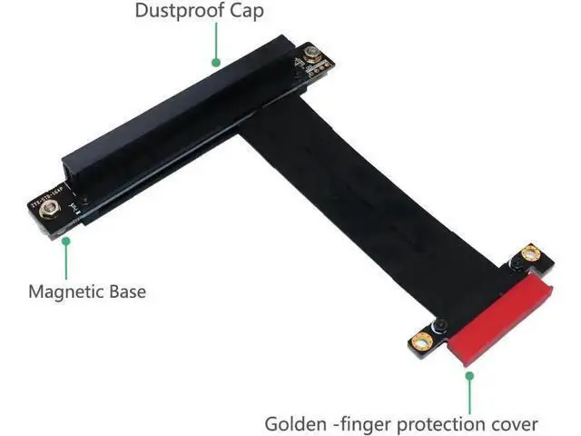 Alt view image 3 of 6 - PCIe 4X to 16X Riser Cable, Flexible GPU Extension Cord for Desktop PC