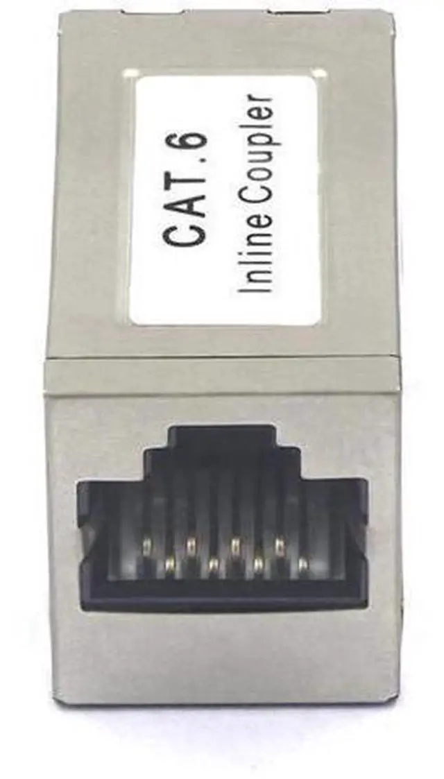 Alt view image 4 of 7 - 10 Pack Silver Shielded RJ45 Cat6 Coupler, Female to Female Inline PoE Ethernet Extender Connector Compatible with Cat5/Cat5e/Cat6 Network Cables