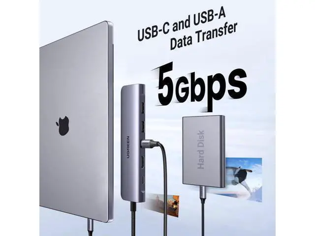 Alt view image 5 of 7 - UGREEN Revodok 1071 7-in-1 USB C Multiport Dock, 4K HDMI Output, 100W PD Charging, 5Gbps USB-C & Dual USB-A Data Ports, SD TF Card Reader for USB-C Laptops Tablets