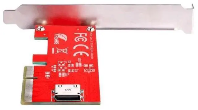 Main image of PCIe 4.0 x4 to OCuLink SFF-8612/SFF-8611 Adapter Card, 64Gbps Host Converter for PCIe NVMe U.2 SSD with Full & Low Profile Bracket