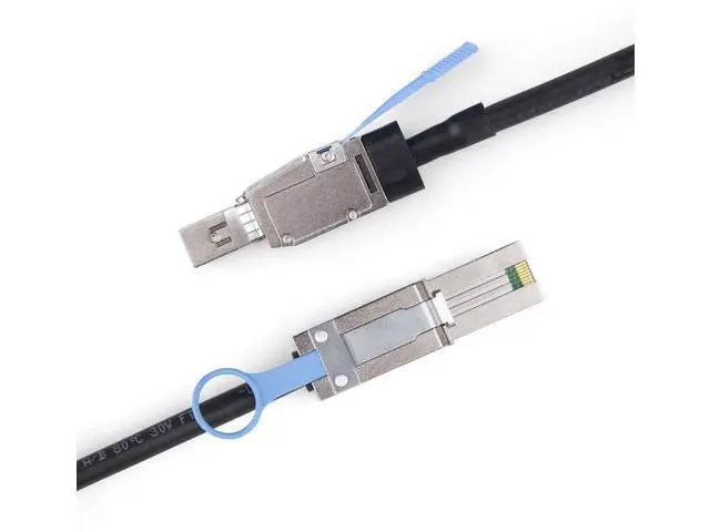Alt view image 2 of 6 - 1.5m 4.9ft SFF-8644 to SFF-8088 External Hybrid Mini SAS HD Cable, 6Gbps SAS 2.0 26Pin 100-Ohm Interconnect Wire for RAID Cards, Enterprise Servers & Data Center JBOD Storage