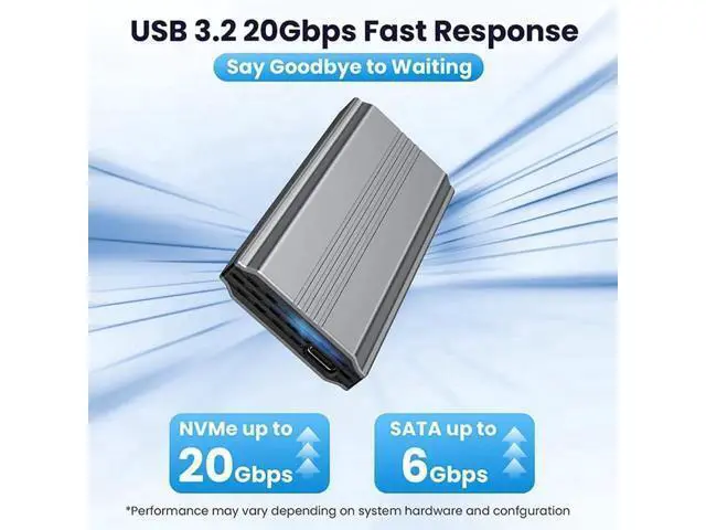 Alt view image 5 of 7 - RTL9220 USB3.2/USB4 20Gbps Type-C to M.2 NVMe/SATA SSD PCBA Board, Fits 2242/2260/2280 M-Key NGFF SSD