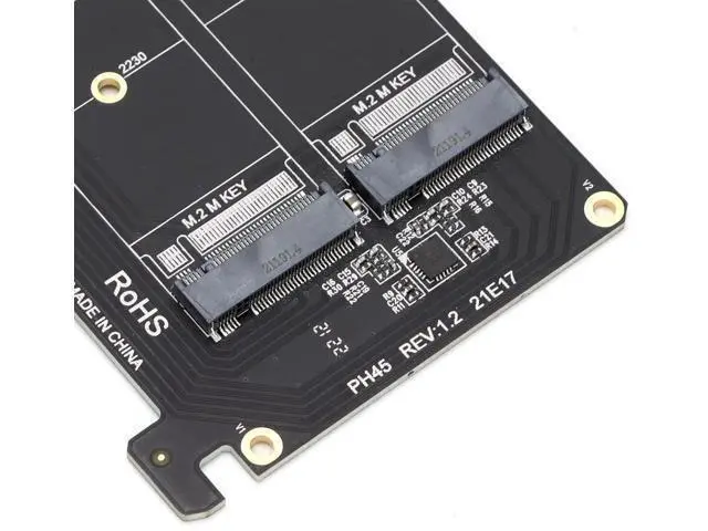 Alt view image 3 of 7 - PH45 M.2 NVMe M Key to PCIe X8 Adapter Card, PCIe 3.0/4.0 Full Speed 32Gbps NVMe SSD Expansion Card for Desktop PC