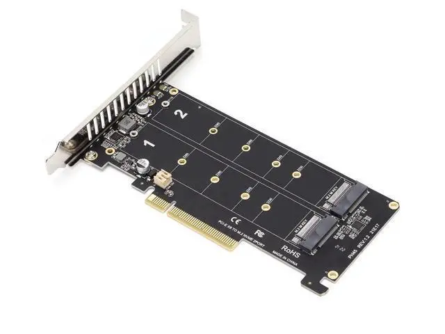 Alt view image 7 of 7 - PH45 M.2 NVMe M Key to PCIe X8 Adapter Card, PCIe 3.0/4.0 Full Speed 32Gbps NVMe SSD Expansion Card for Desktop PC