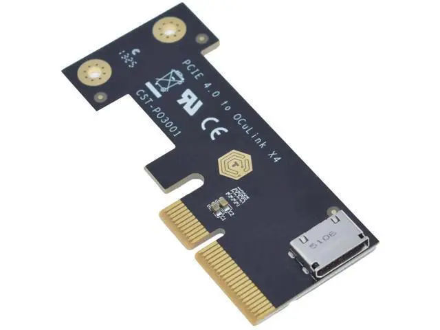 Alt view image 2 of 5 - PCIe 4.0 x4 to OCuLink SFF-8612 Adapter Card, Internal SFF-8611 Interface Expansion Card for NVMe U.2 SSD, External GPU eGPU Dock