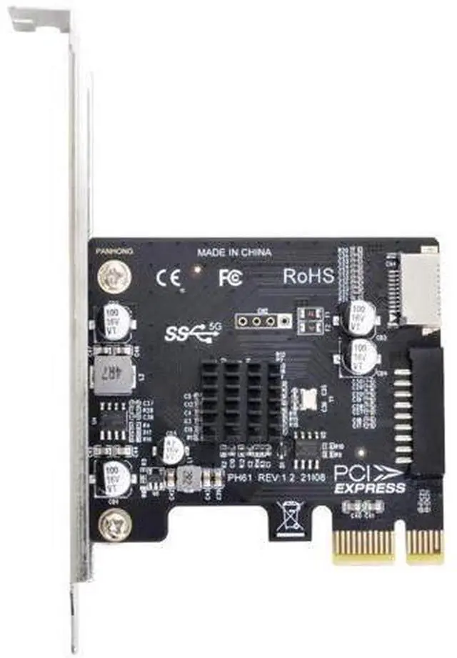 Main image of PCIe 1X to Type-E USB 3.1 + USB 3.0 20Pin Adapter Card, 5Gbps Front Panel Socket Converter for Motherboard