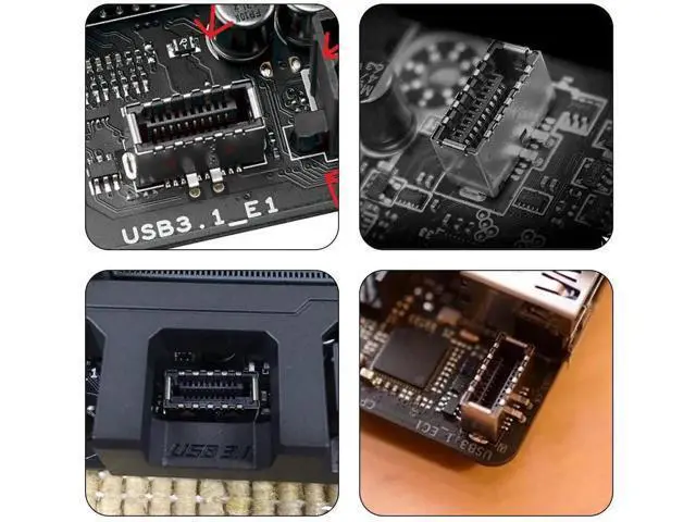 Alt view image 6 of 7 - PCIe 1X to Type-E USB 3.1 + USB 3.0 20Pin Adapter Card, 5Gbps Front Panel Socket Converter for Motherboard