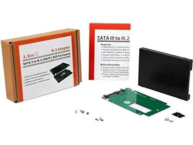 Alt view image 3 of 7 - 2.5" SATA III to M.2 B-Key SATA SSD Aluminum Adapter Enclosure SY-ADA40092