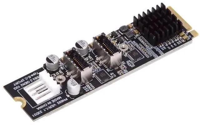 Main image of M.2 M-Key to Dual Type-E USB 3.1 Front Panel Adapter Card, 10Gbps High Speed NGFF Expansion for Motherboard