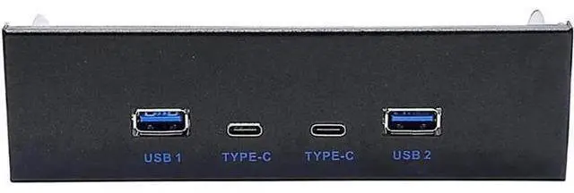 Main image of 5.25 Inch PC Bay USB 3.2 10Gbps Front Panel Hub, 2 USB-C + 2 USB-A 4-Port Case Expansion Adapter, 20Pin Key-A Type-E Motherboard Header Splitter with 2.6FT Internal Cable