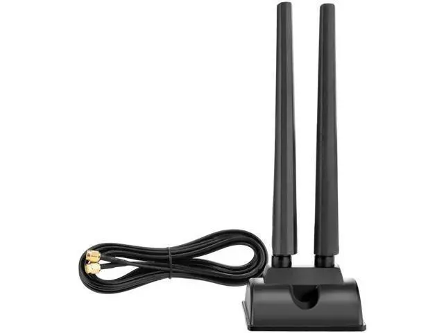 Alt view image 2 of 6 - WiFi 6E Tri-Band Antenna 2.4G/5G/6G, Magnetic Base RP-SMA Antenna with Extension Cable for Desktop PC