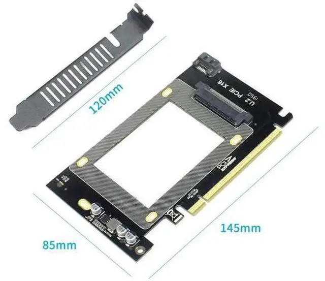 Alt view image 4 of 7 - PCIe 3.0 x16 to U.2 SFF-8639 Adapter Card, NVMe U.2 SSD Converter for 2.5" U.2 NVMe / SATA SSD, Compatible with Intel U.2 SSD & Samsung PM953