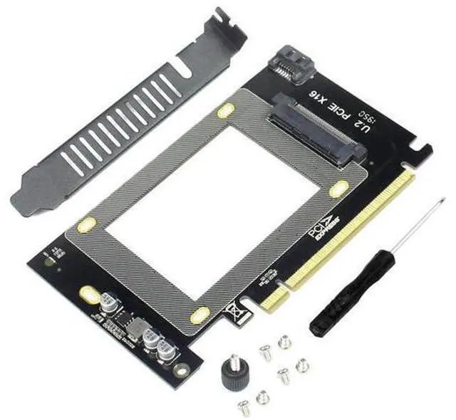 Alt view image 7 of 7 - PCIe 3.0 x16 to U.2 SFF-8639 Adapter Card, NVMe U.2 SSD Converter for 2.5" U.2 NVMe / SATA SSD, Compatible with Intel U.2 SSD & Samsung PM953