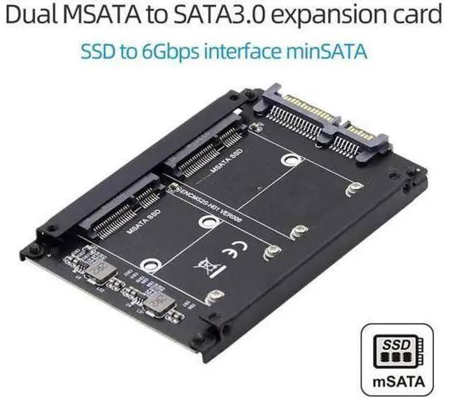 Alt view image 2 of 7 - Dual mSATA to 2.5" SATA RAID Bridge Adapter Card, Support RAID0/JOBD/Span Mode for 2.5-inch SATA Drive Enclosure