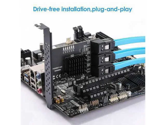 Alt view image 7 of 7 - ASM1166 6-Port PCIe SATA 3.0 Expansion Card, 6Gbps with 6 SATA Cables & Low Profile Bracket