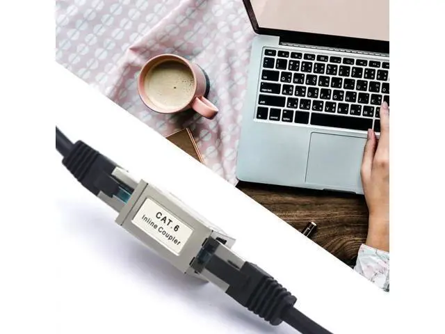 Alt view image 7 of 7 - 10 Pack Silver Shielded RJ45 Cat6 Coupler, Female to Female Inline PoE Ethernet Extender Connector Compatible with Cat5/Cat5e/Cat6 Network Cables
