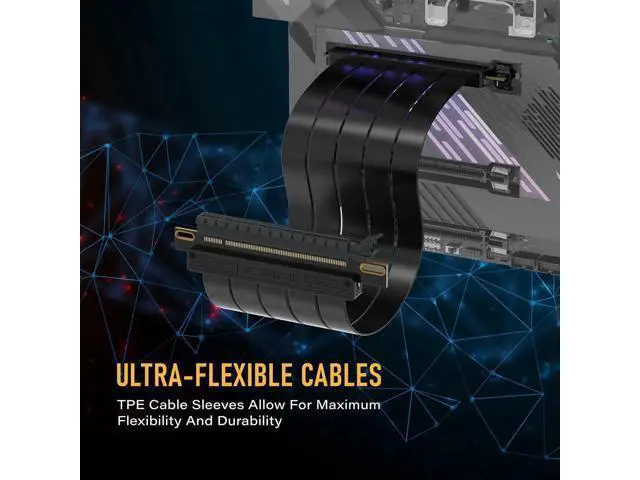 Alt view image 4 of 7 - PCIe 4.0 x16 Extreme Flexible GPU Riser Cable, Straight Connector, 11.8 Inch (30cm) High Speed Graphics Card Extension Cord