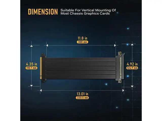 Alt view image 6 of 7 - PCIe 4.0 x16 Extreme Flexible GPU Riser Cable, Straight Connector, 11.8 Inch (30cm) High Speed Graphics Card Extension Cord