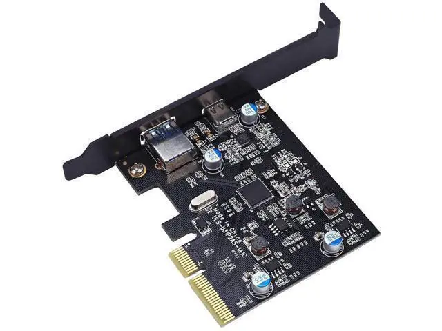 Alt view image 3 of 7 - PCIe 4X USB3.1 10Gbps Expansion Card ASM1142 Chip, 1×USB-A +1×USB-C External Riser Adapter