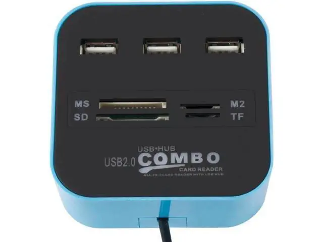 Alt view image 4 of 5 - 3-Port USB 2.0 Hub with SD TF Card Reader, All-in-One Mini USB Combo Splitter, 480Mbps High Speed Data Transfer Plug and Play