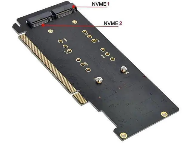 Alt view image 2 of 7 - PCIe 3.0 x16 VROC RAID Adapter Card, M.2 NVMe AHCI Gen3 x4 to PCIe Gen3 x16 Hyper RAID Card Supports RAID 0