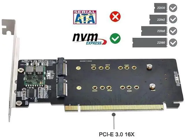 Alt view image 7 of 7 - PCIe 3.0 x16 VROC RAID Adapter Card, M.2 NVMe AHCI Gen3 x4 to PCIe Gen3 x16 Hyper RAID Card Supports RAID 0